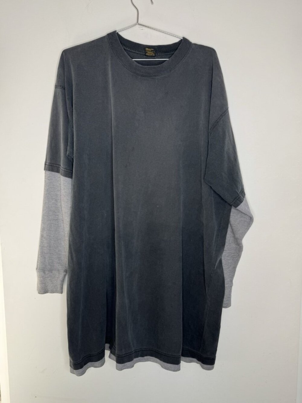 Y2K Men’s Biggest Size Urban Grunge Thermal Layered Short Sleeve Vintage Shirt